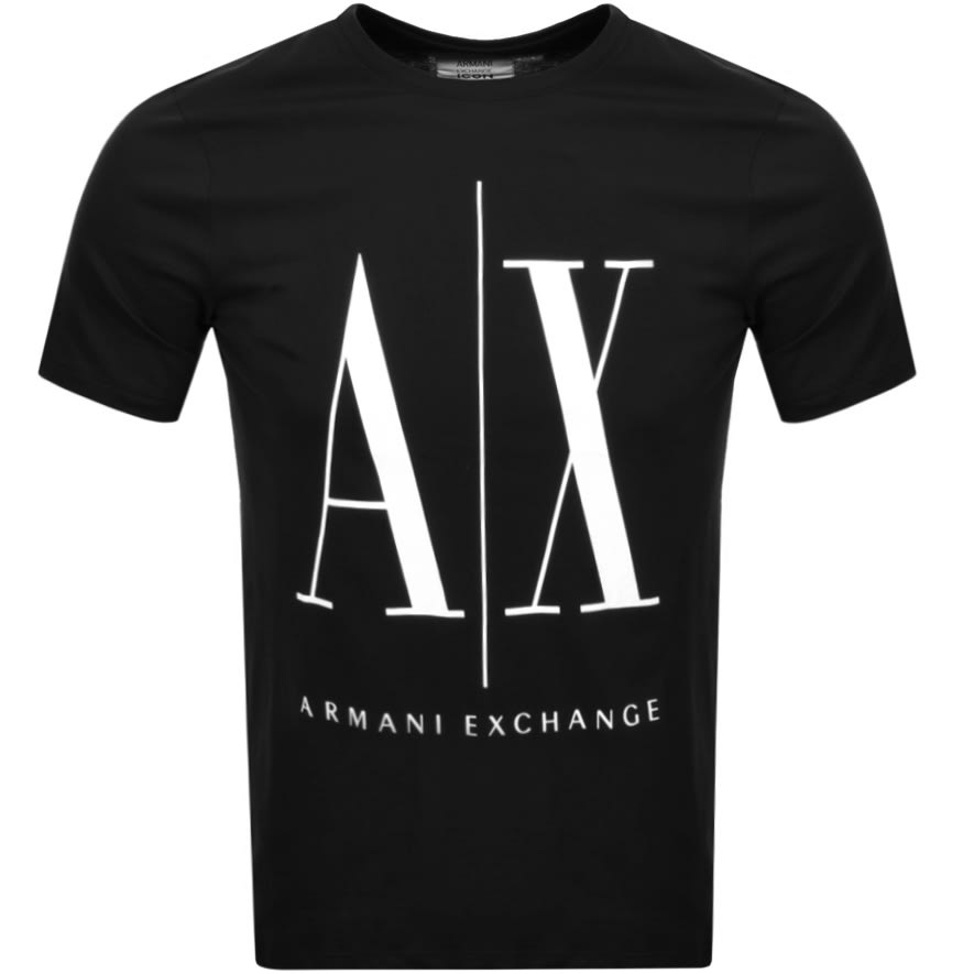 Alternative Image for ProductArmani Exchange Crew Neck Logo T Shirt Black1